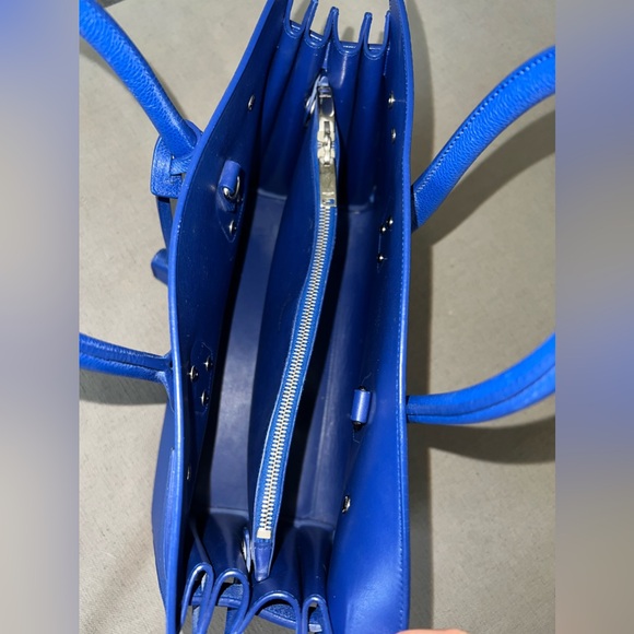 SAINT LAURENT Grained Calfskin Small Sac De Jour in Outremer Blue YSL. - Picture 10 of 12